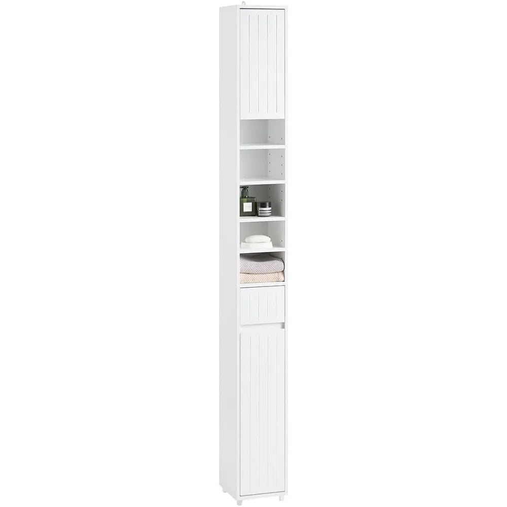 Tall Narrow Storage Cabinet With Adjustable Shelves Floor Standing