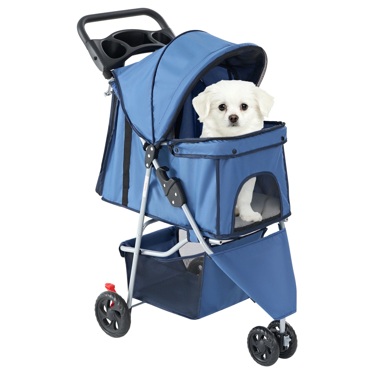 Three-Wheel Foldable Pet Stroller For Small Dogs And Cats