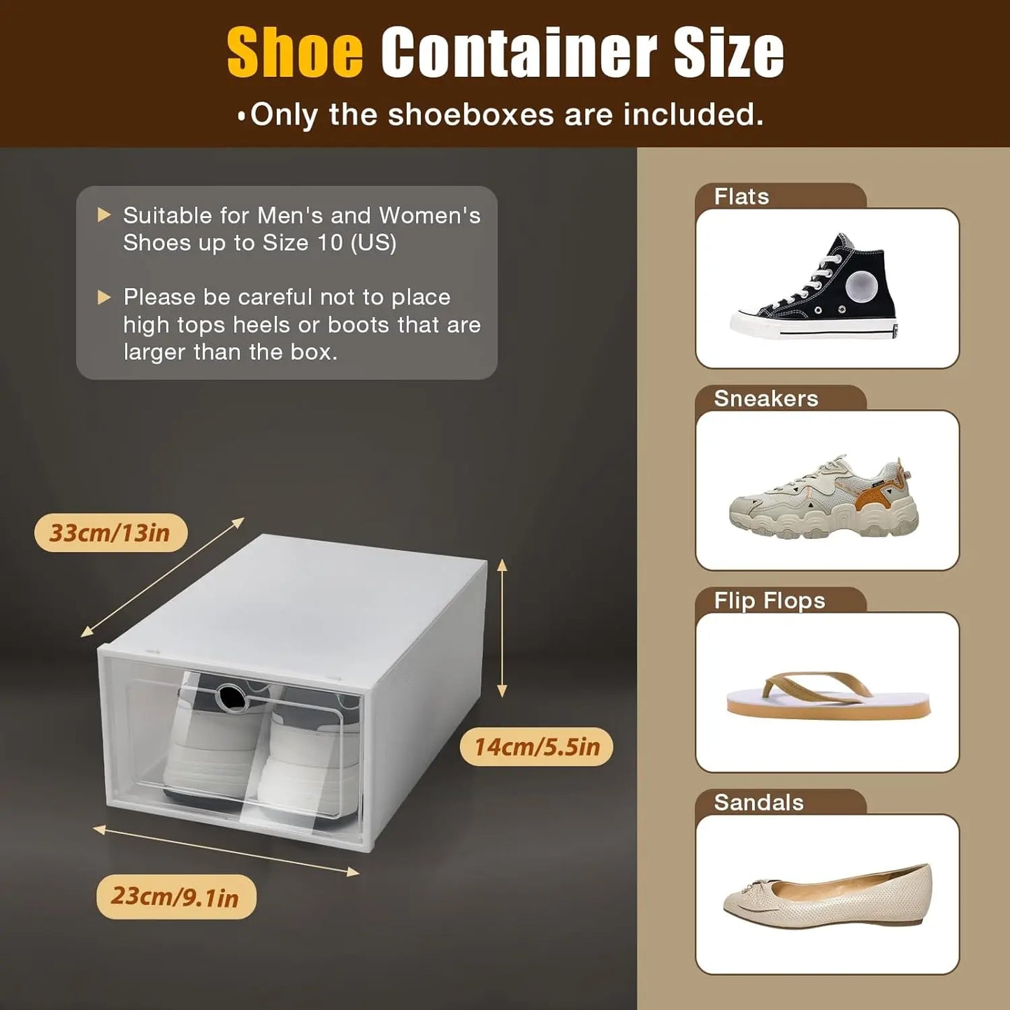 Bymaocar 24 Pack Clear Plastic Shoe Storage Boxes Stackable Organizer