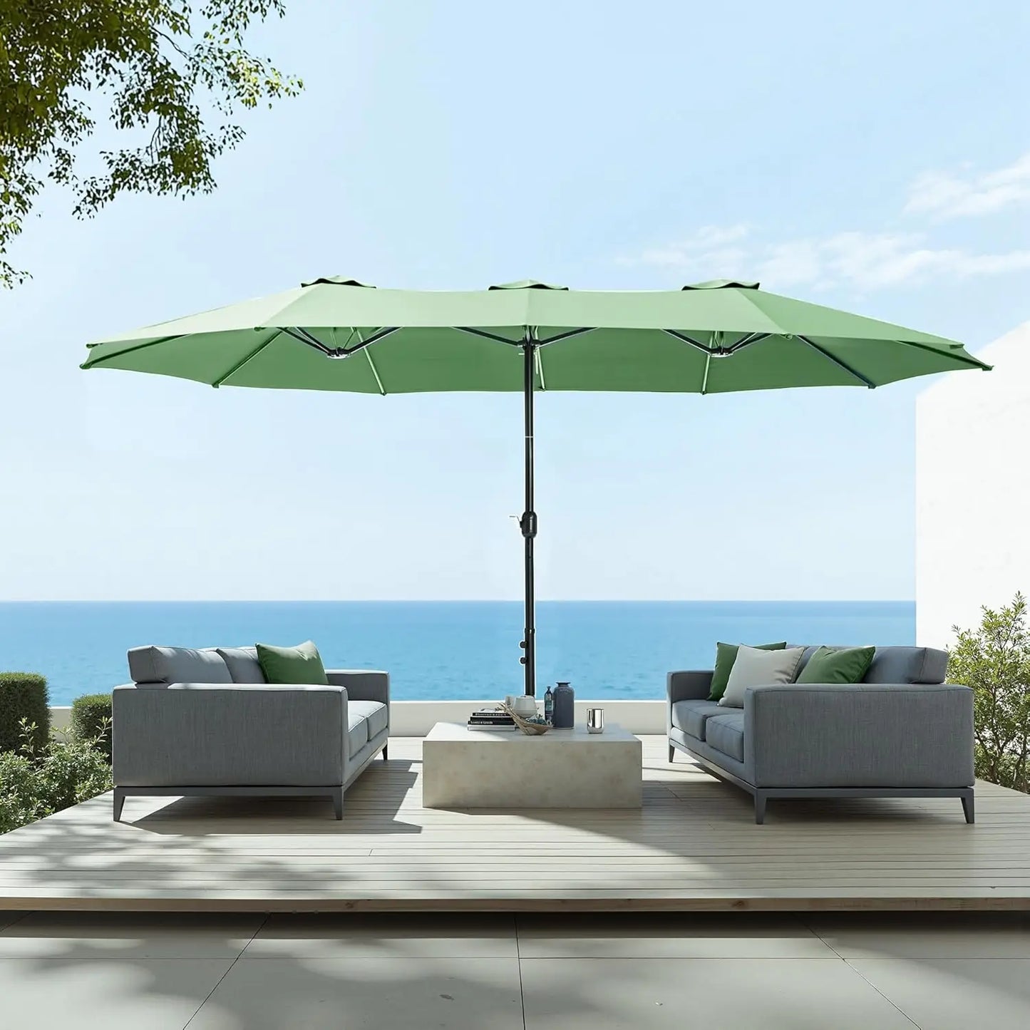 HUANZHUANG Patio Umbrella With Base Included Heavy Duty Market