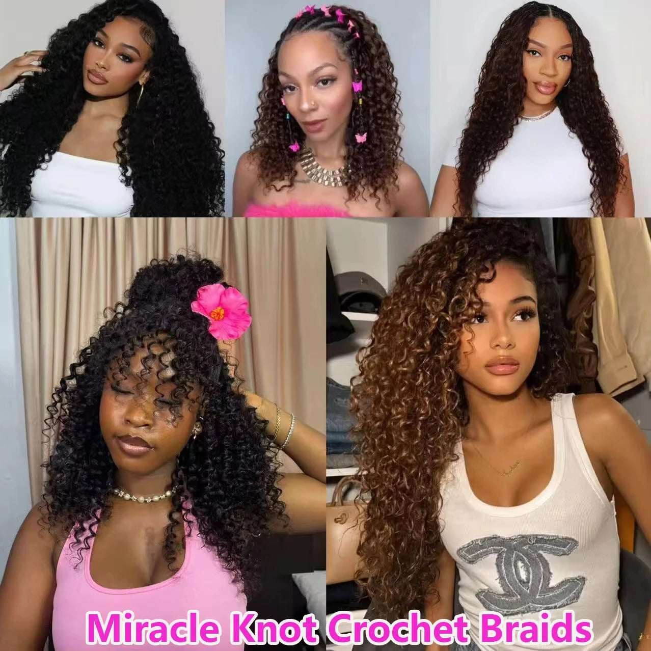 Botisi Brazilian Curly Knotless Crochet Hair Extensions