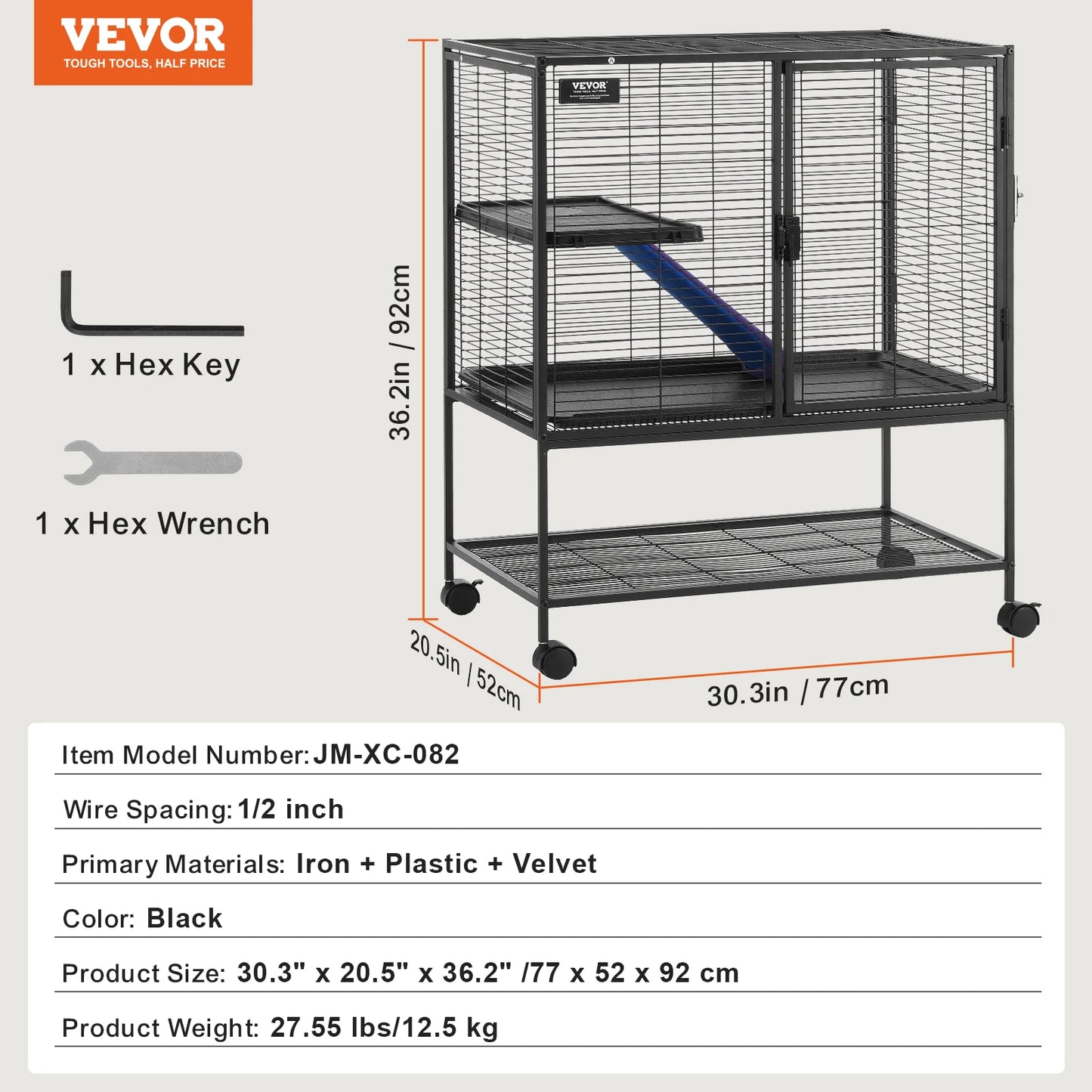 SucceBuy Rolling Metal Ferret Cage 4-Tier Critter Nation