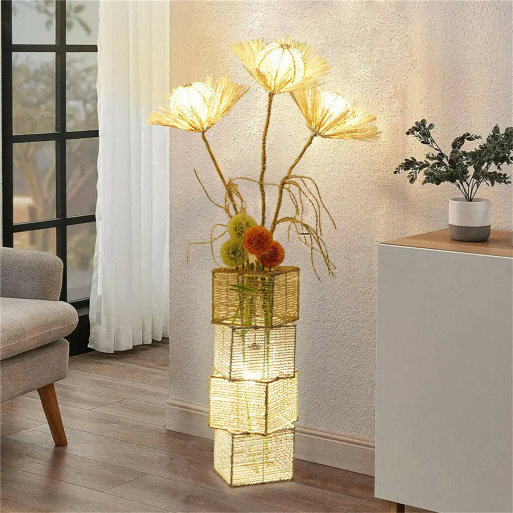 Modern Decorative Floor Lamp LED Rattan Tree Lantern