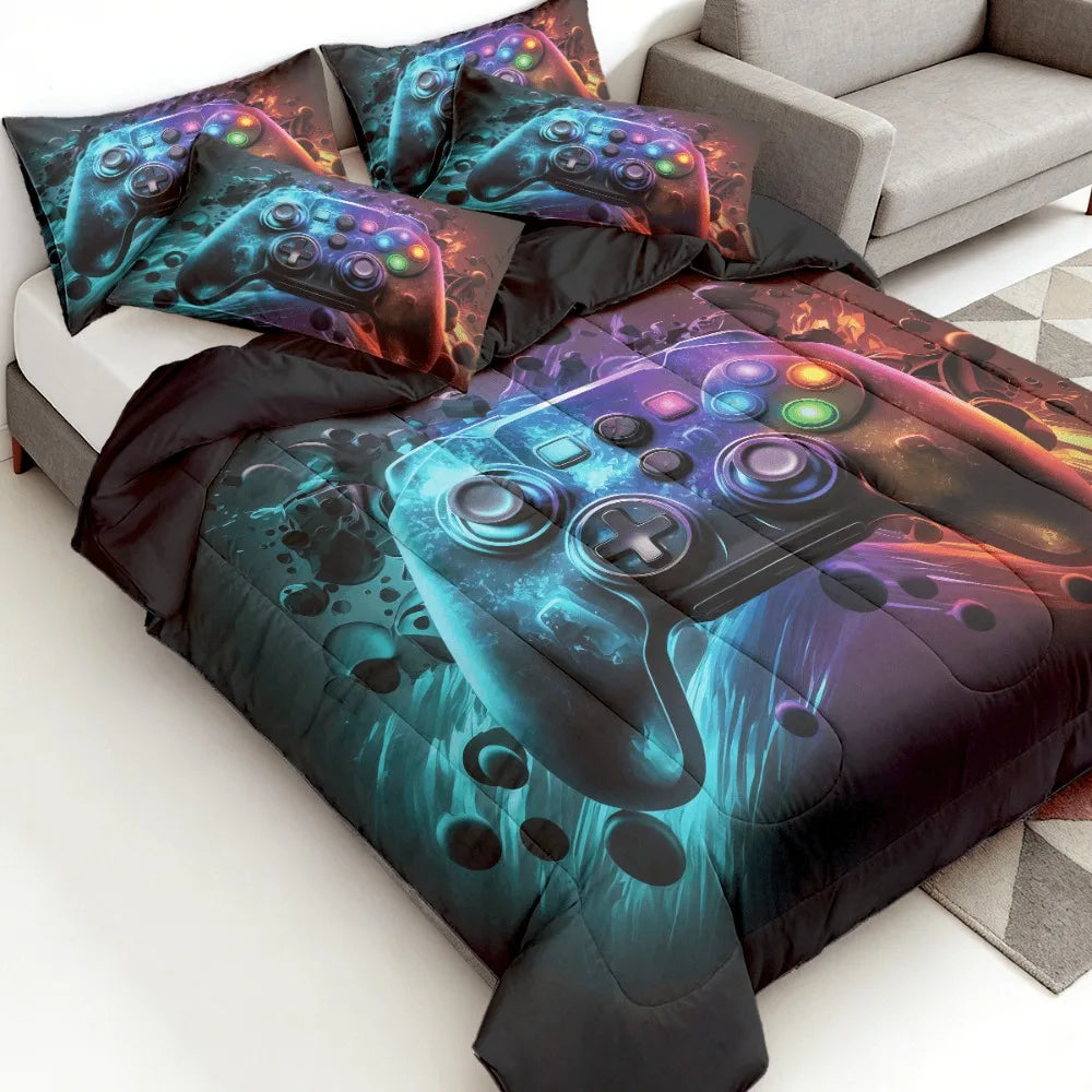 Game Controller Print Comforter Set Two Or Three Pieces Breathable Bedding
