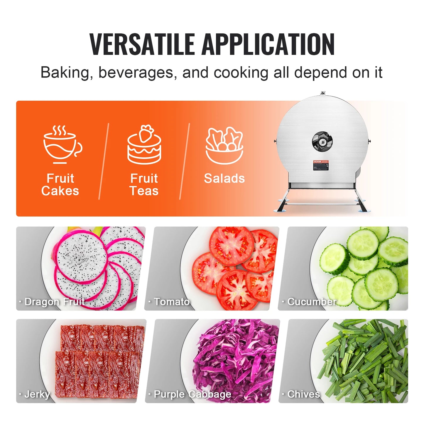VEVOR Electric Vegetable Slicer With Adjustable Thickness