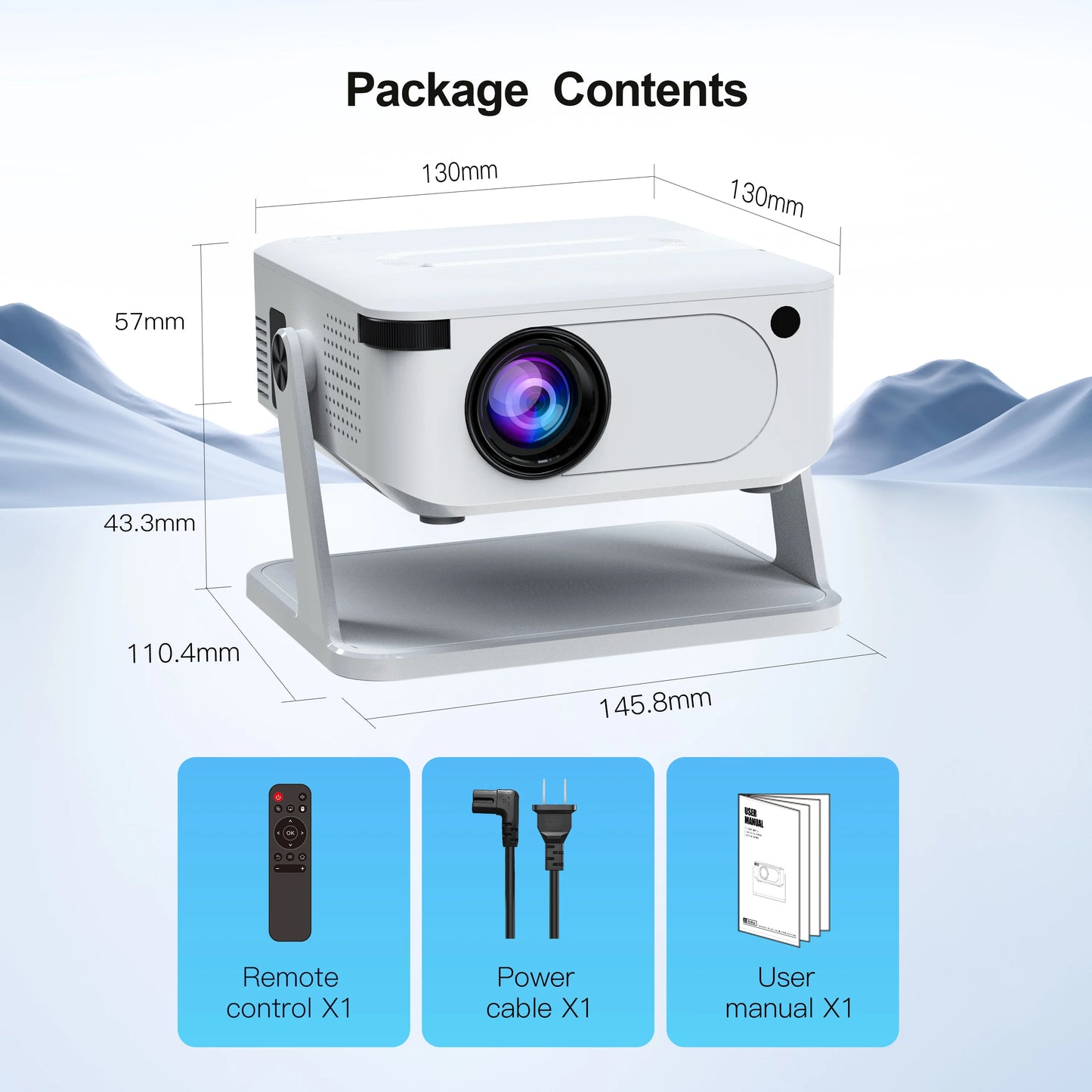 XNANO HA109 Mini Projector Android WiFi BT 5.0 Home Cinema
