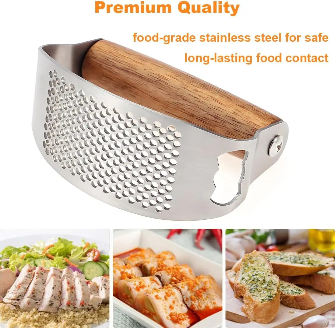 XMSJ Garlic Press Rocker Stainless Steel Ginger Crusher Mincer Squeezer