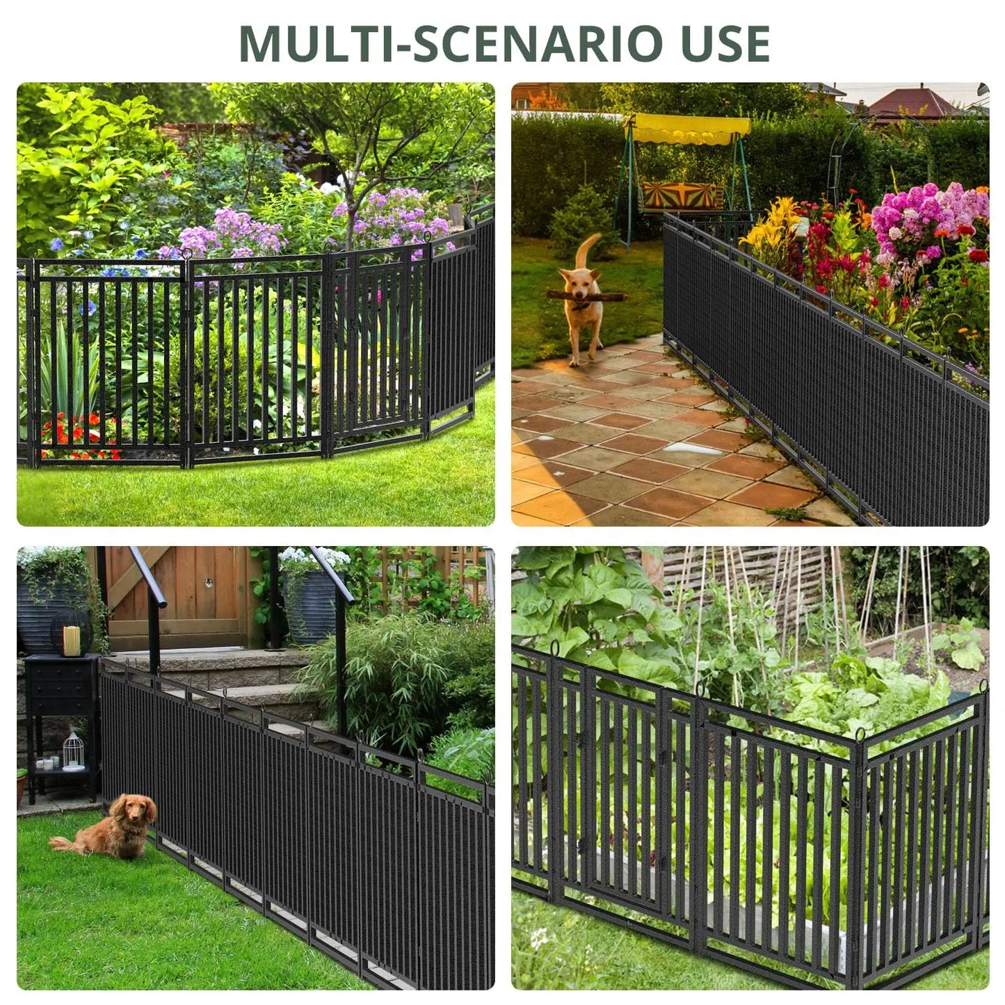 Rustproof Decorative Metal Garden Fence for Pets and Yard
