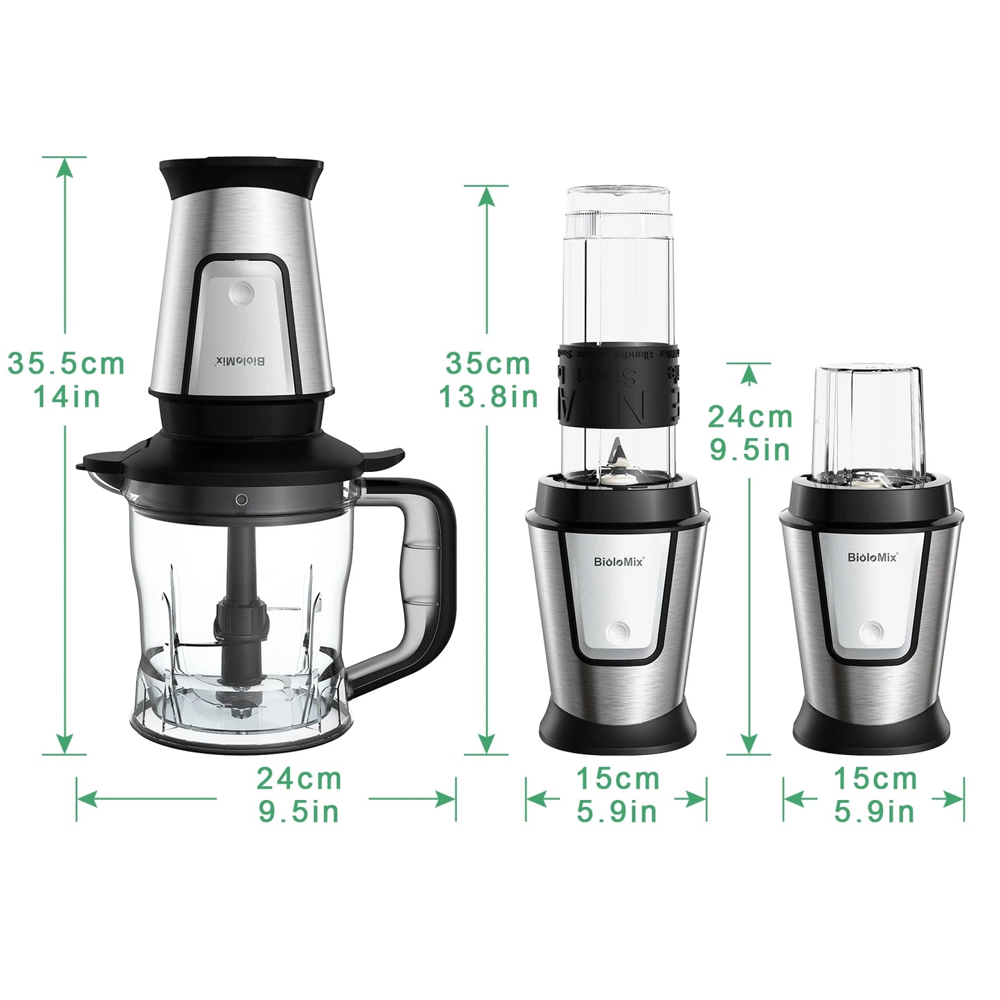 Biolomix 3 In 1 Multifunctional Food Processor 700W Portable