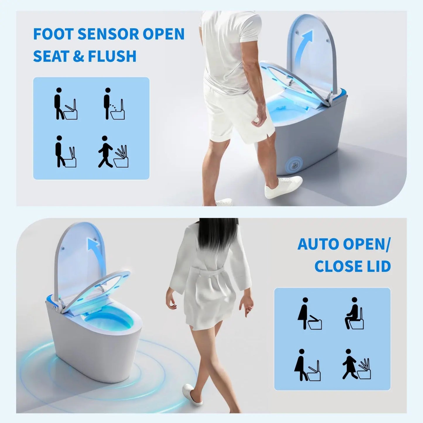 Smart One Piece Toilet With Auto Lid And Heated Seat