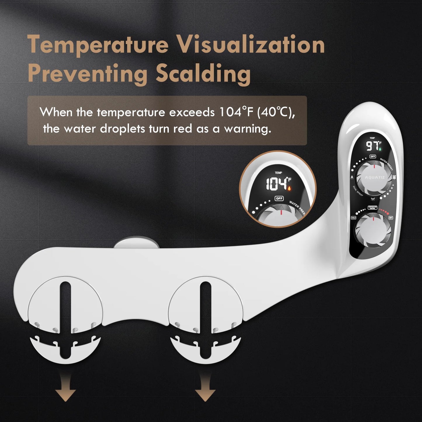 AQUATIZ Non Electric Bidet Attachment For Toilet Seat Temperature Control