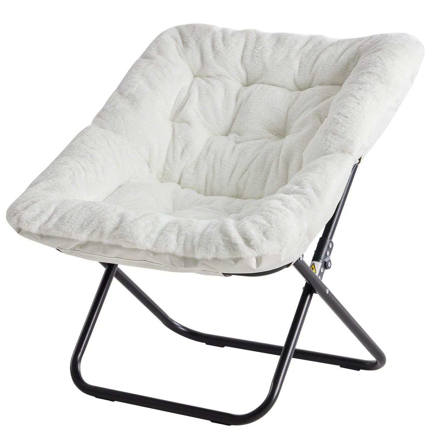 JHK Cozy Saucer Chair With Soft Faux Fur Padded Seat
