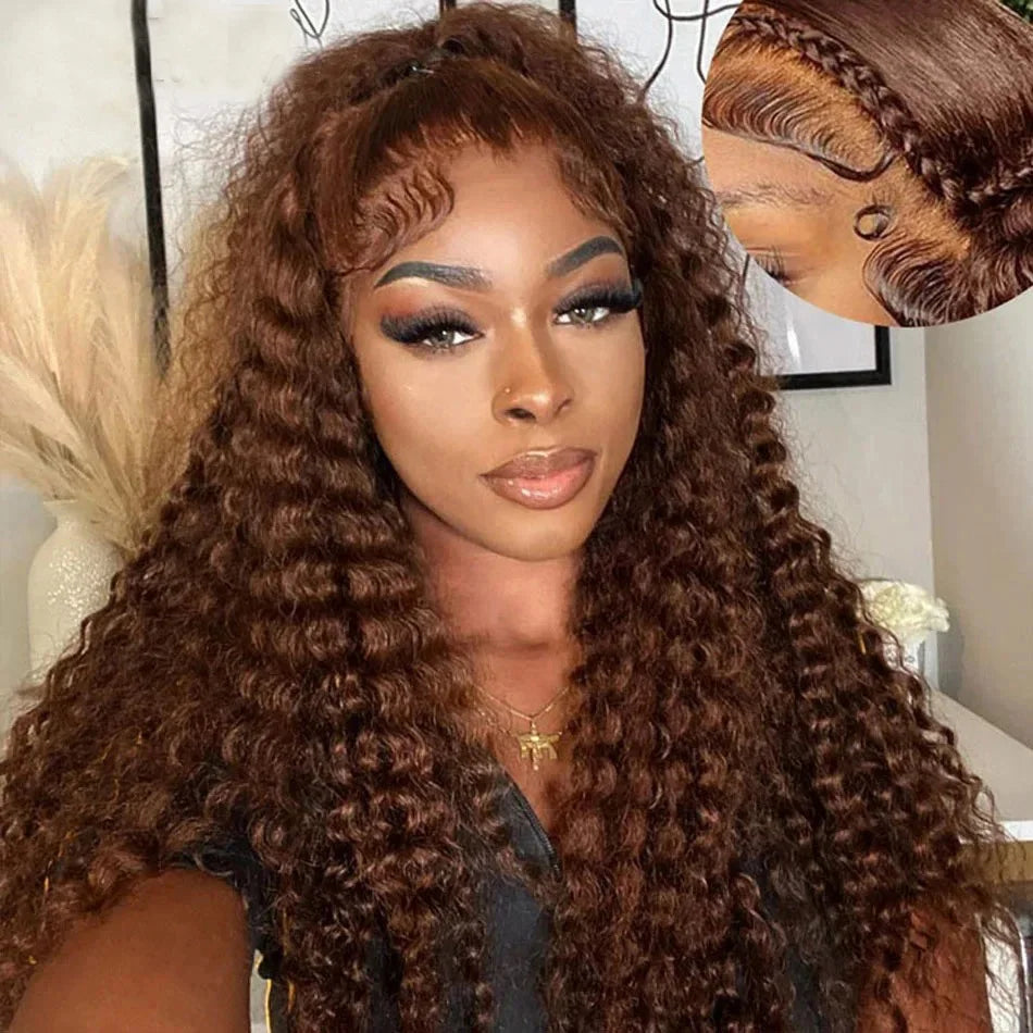 UVEOUS Remy Human Hair Deep Wave Lace Front Bob Wig