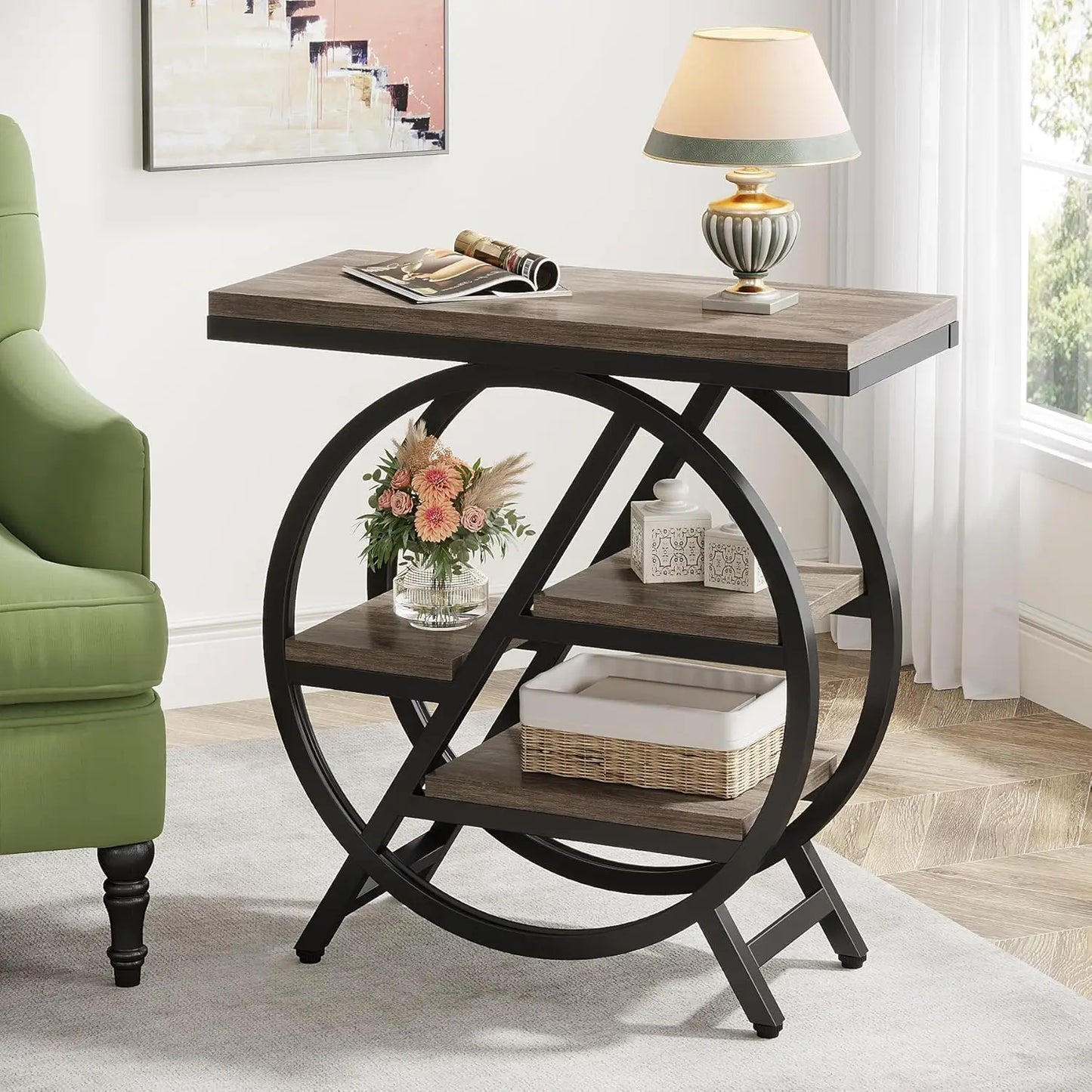 Little Tree 3-Tier Narrow Side Table With Storage