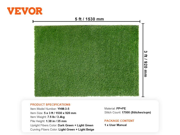 NONECN Artificial Grass Rug Outdoor Turf Mat Easy to Clean