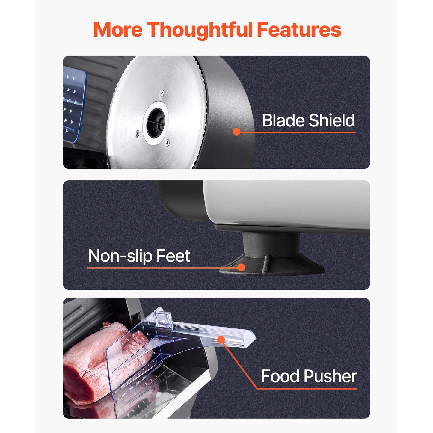 VEVOR Electric Deli Meat Slicer With Premium SUS420 Blades