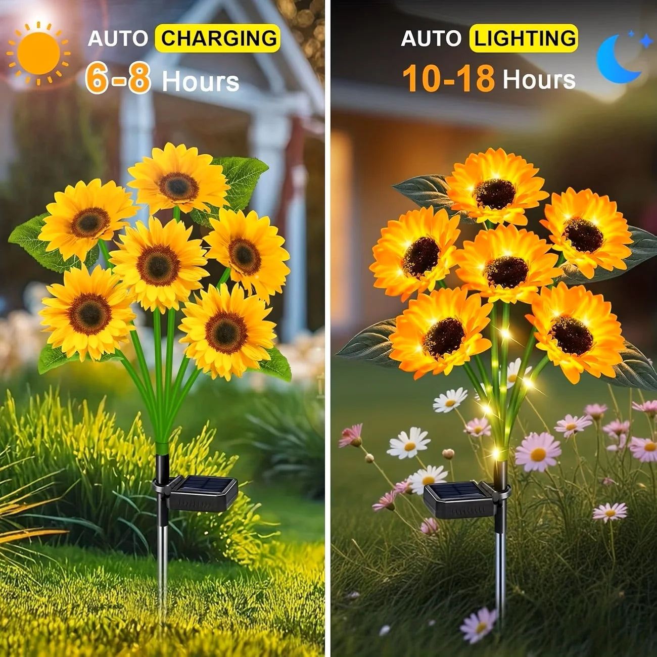 Waterproof Solar Sunflower Garden Lights Outdoor Decor