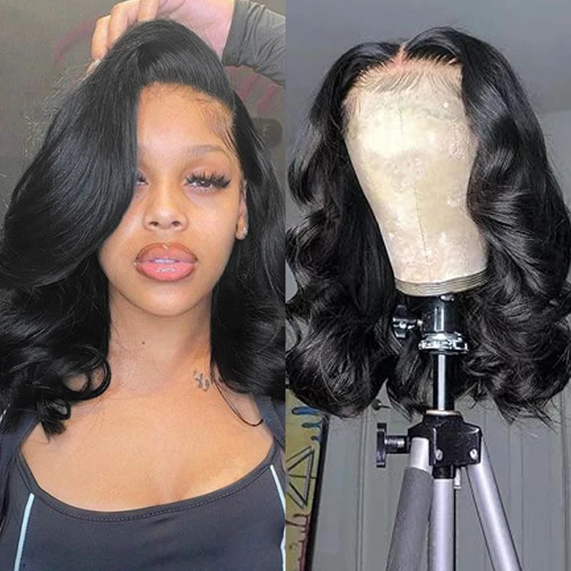 ZZMDS Body Wave Short Bob Wig Lace Front Brazilian Hair