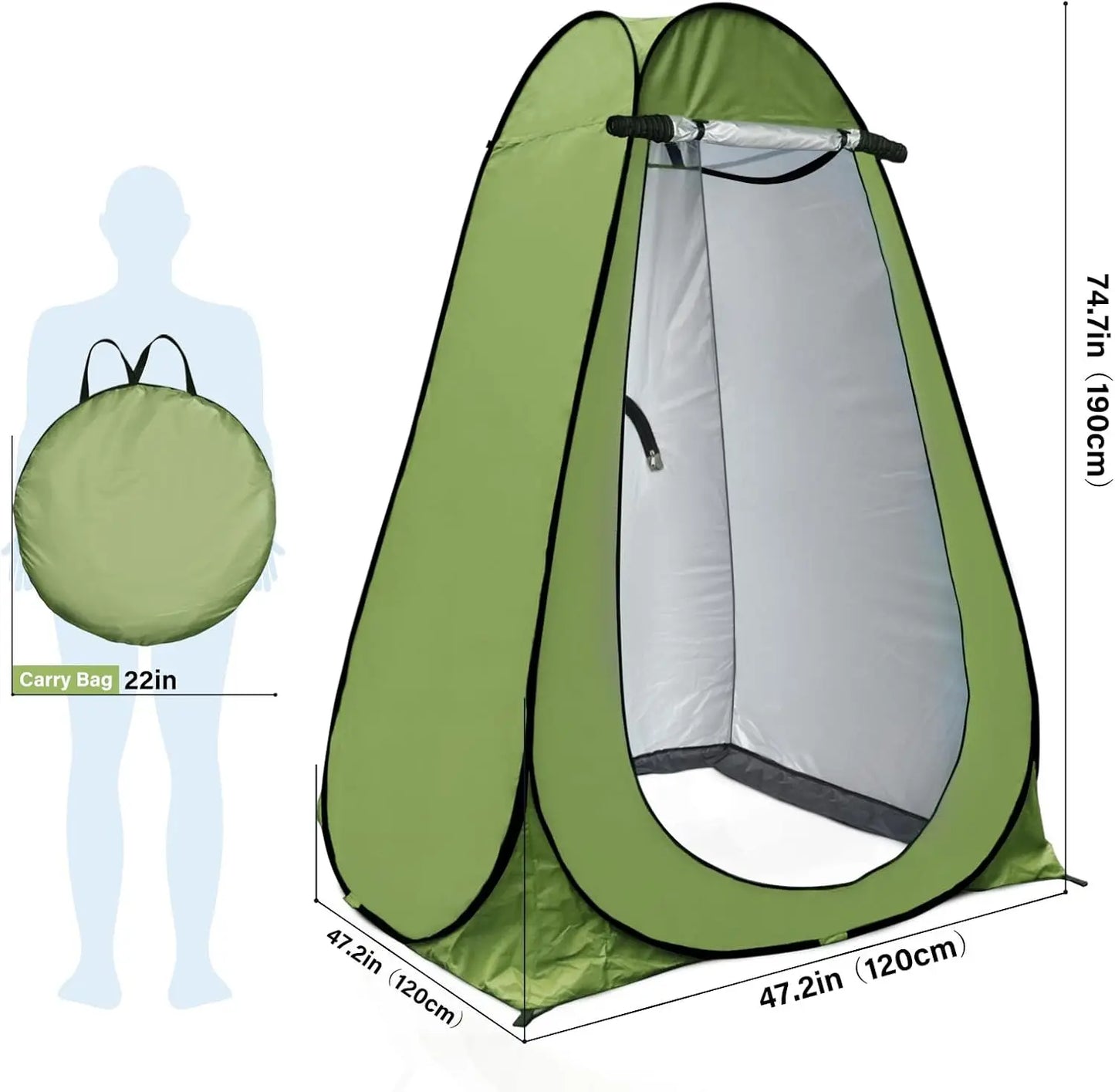 Pop Up Privacy Shower Tent Two Person Portable Instant Setup Enclosure
