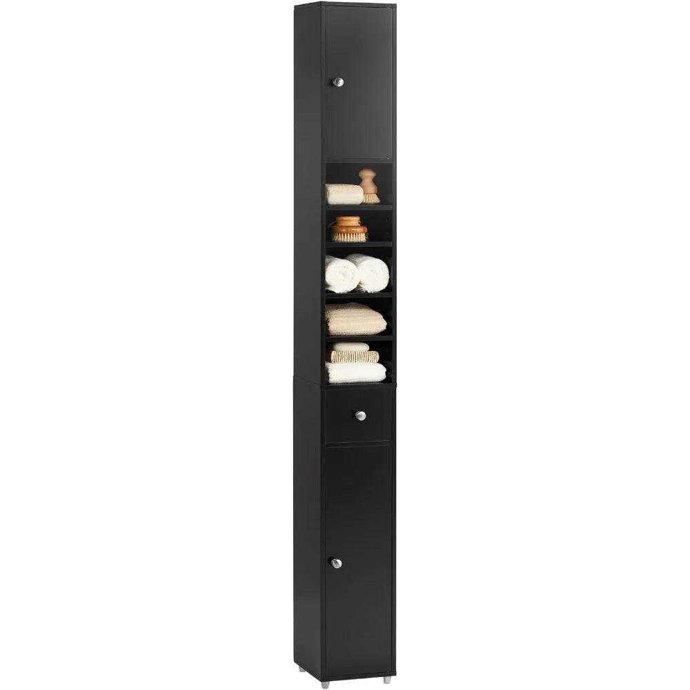 Tall Narrow Storage Cabinet With Adjustable Shelves Floor Standing