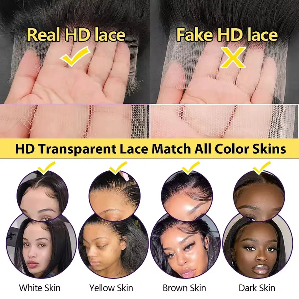 UVEOUS Deep Wave Lace Front Premium Remy Human Hair Wig