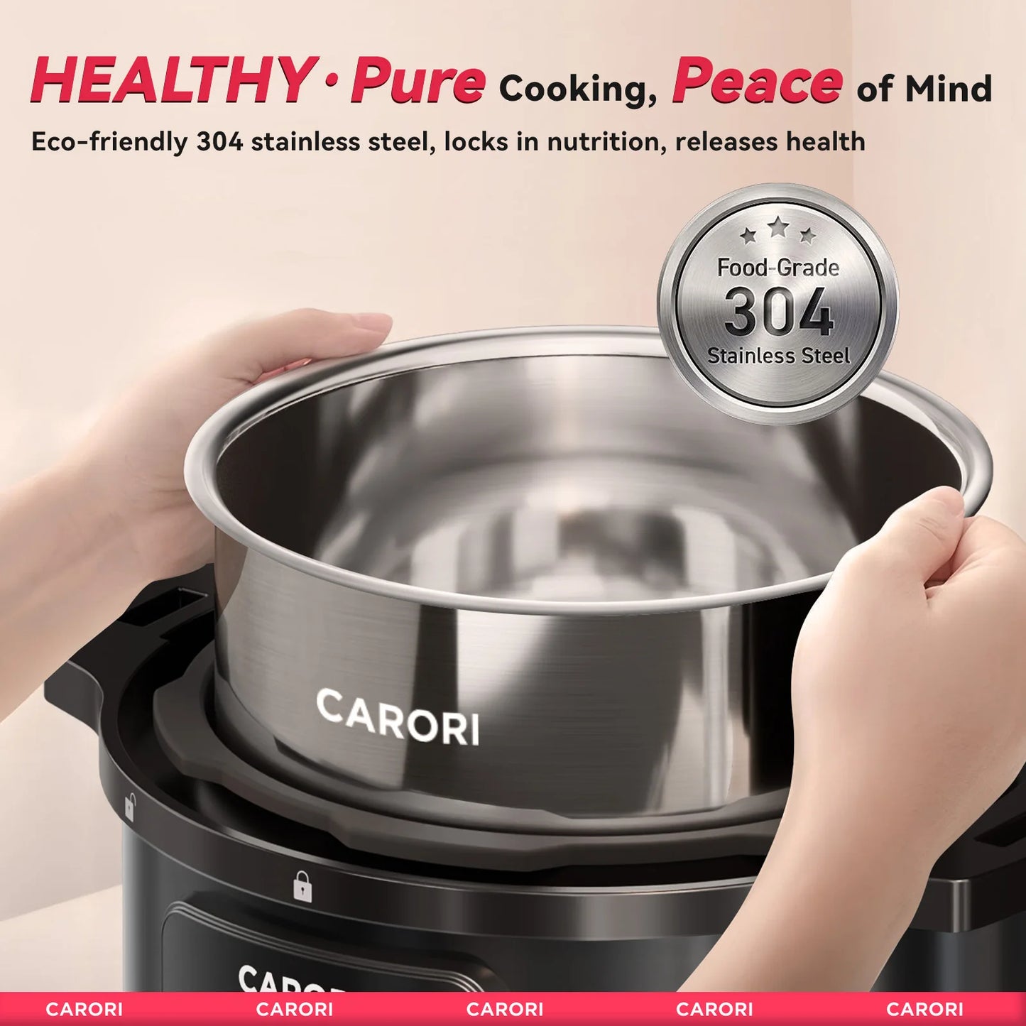 Carori 1200W 12-in-1 Electric Pressure Cooker With Steam And Sauté