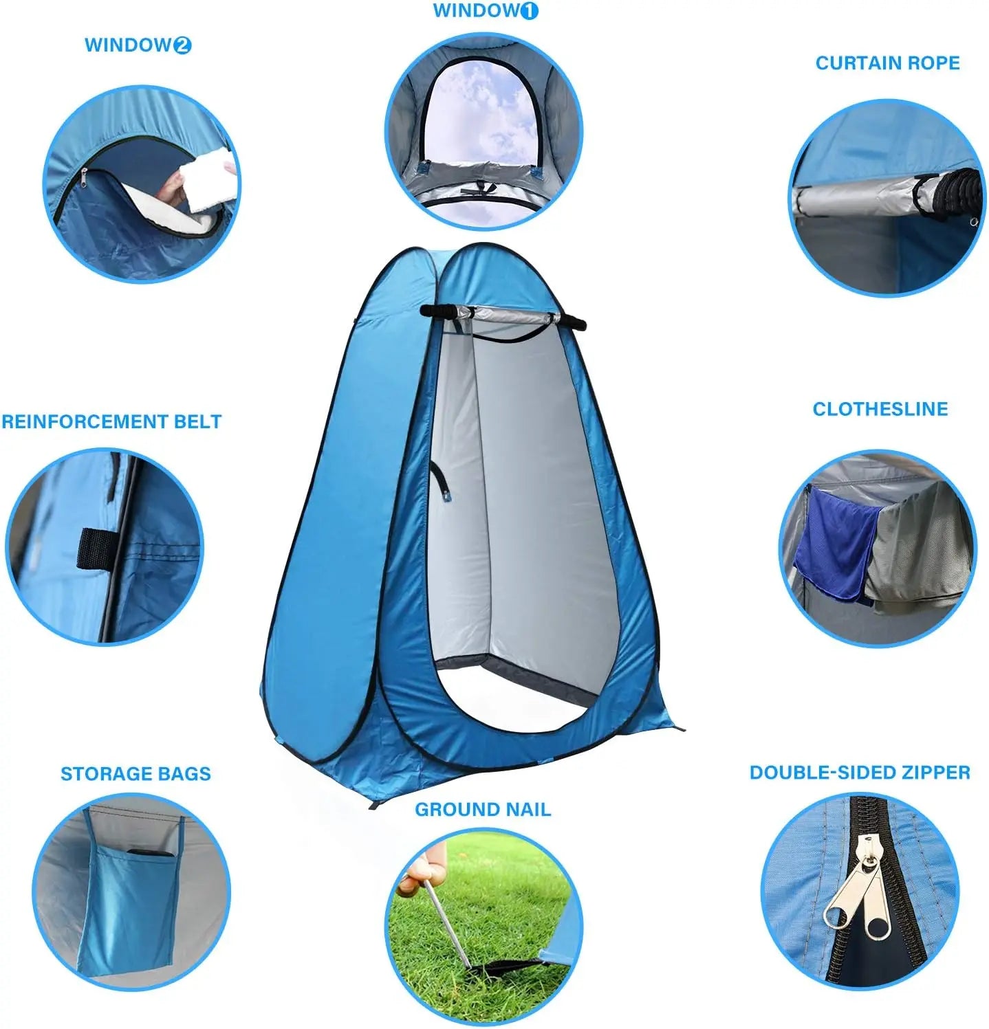 Pop Up Privacy Shower Tent Two Person Portable Instant Setup Enclosure