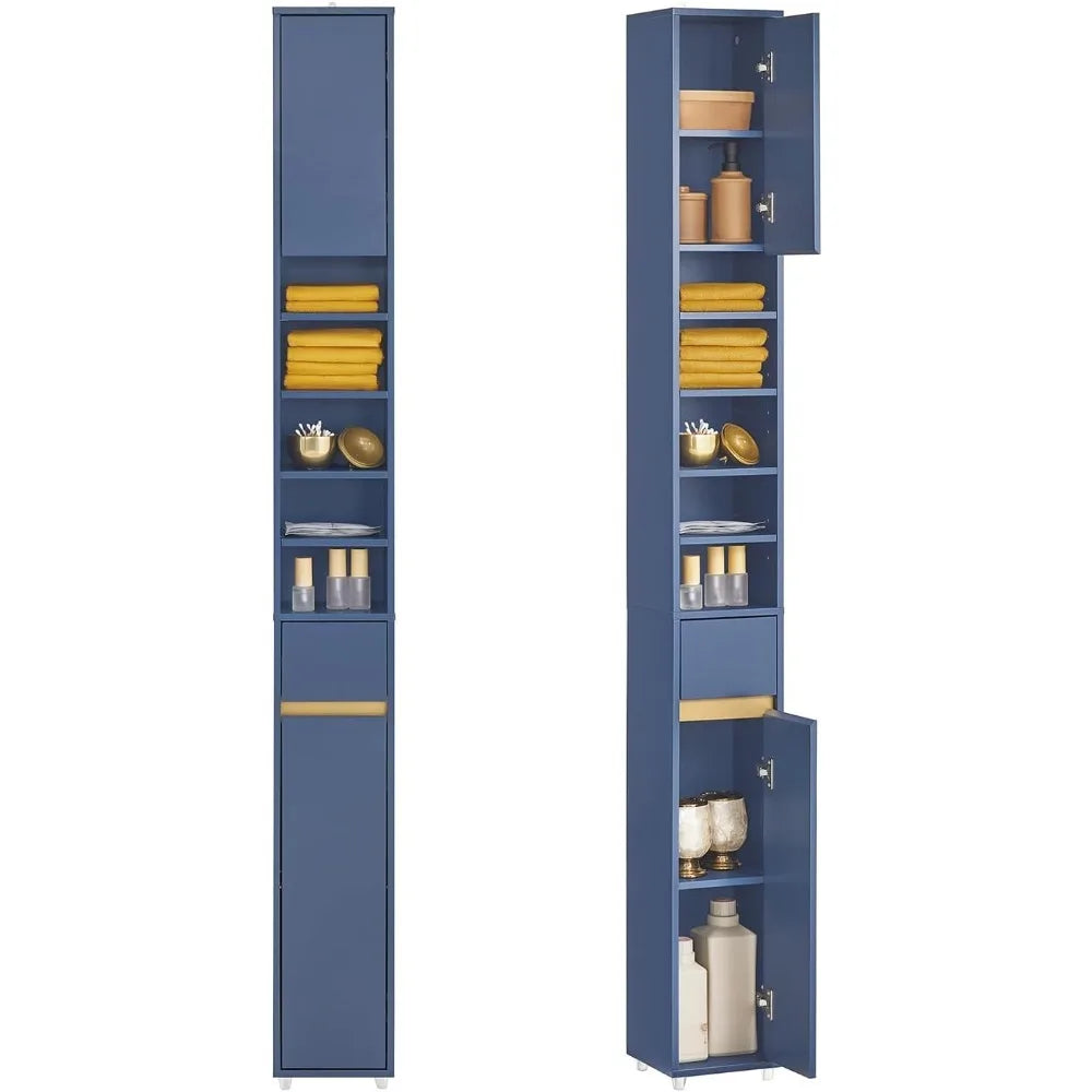 Tall Narrow Storage Cabinet With Adjustable Shelves Floor Standing