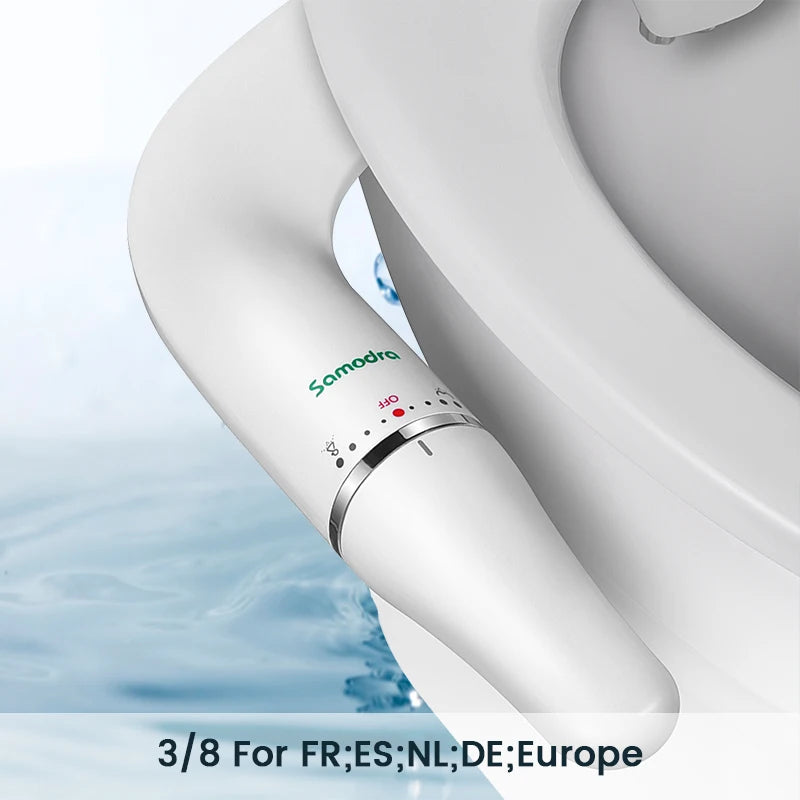 SAMODRA Ultra Slim Bidet Toilet Seat Attachment With Adjustable Water Pressure