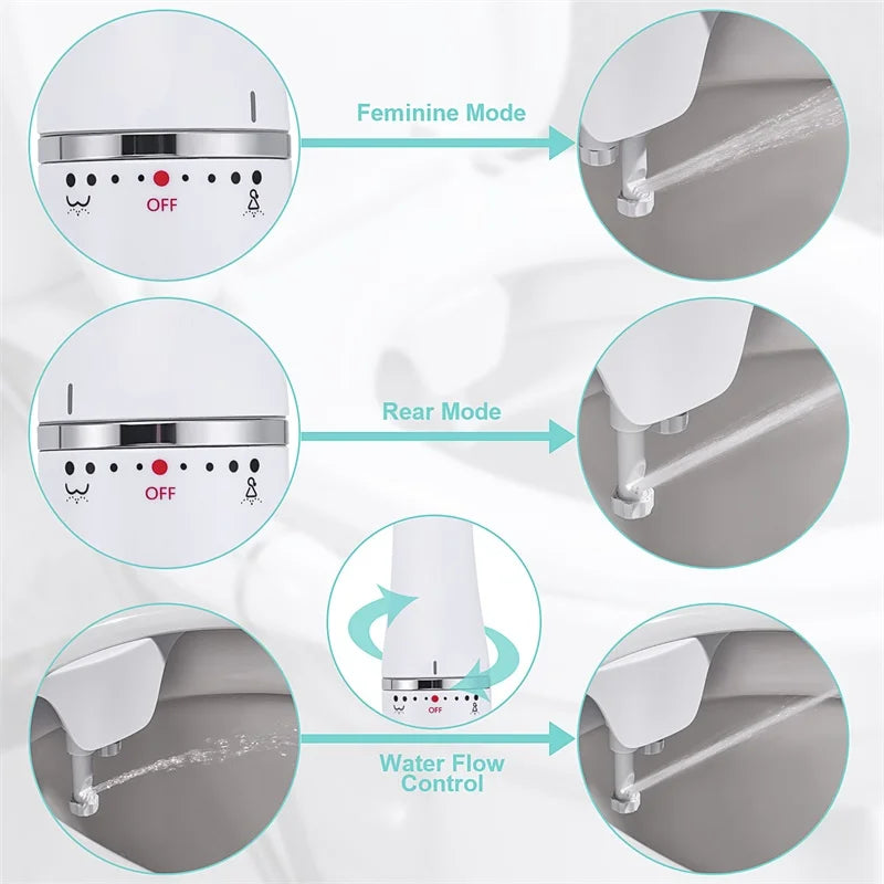 SAMODRA Ultra Slim Bidet Toilet Seat Attachment With Adjustable Water Pressure