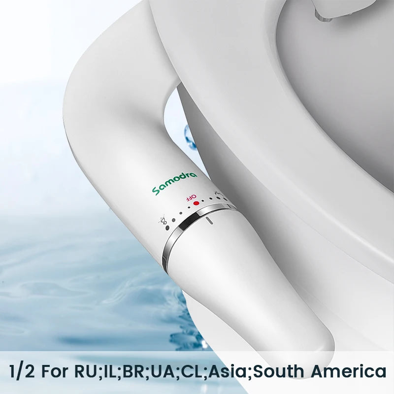 SAMODRA Ultra Slim Bidet Toilet Seat Attachment With Adjustable Water Pressure
