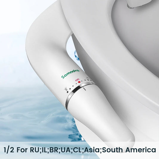SAMODRA Ultra Slim Bidet Toilet Seat Attachment With Adjustable Water Pressure