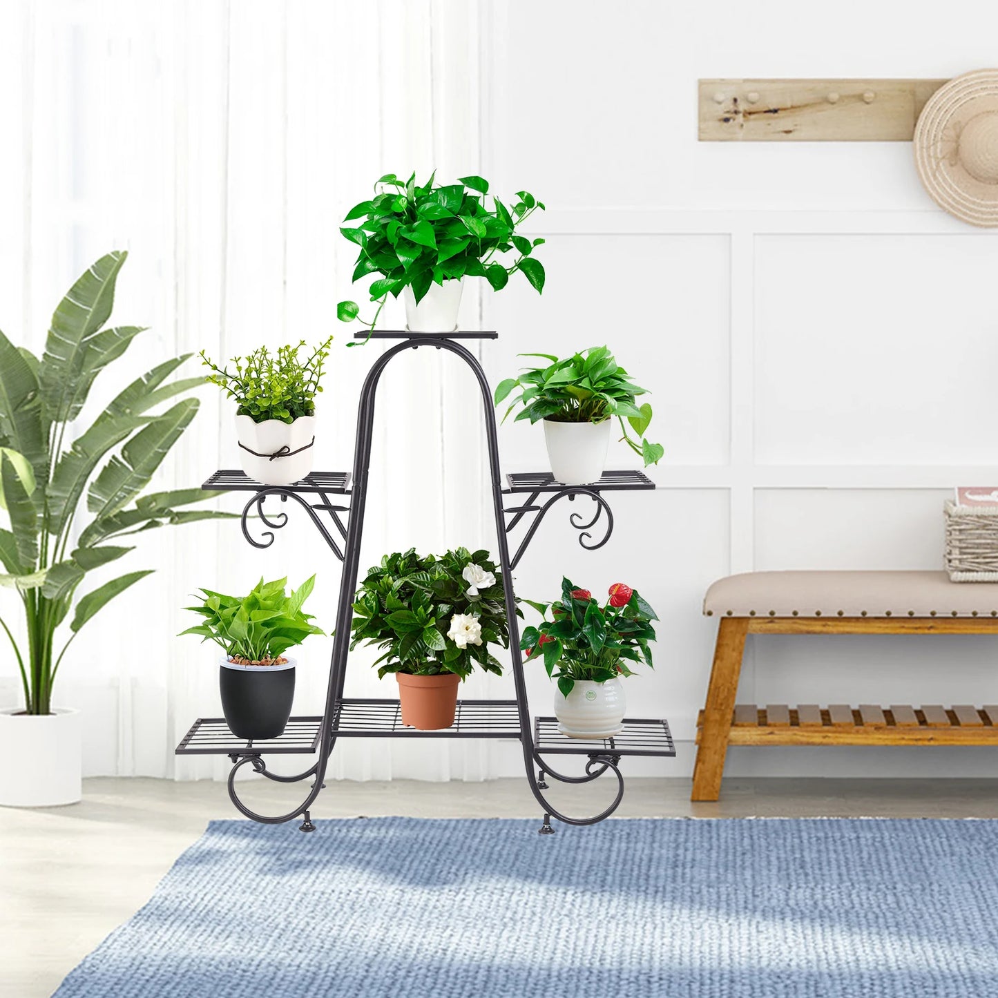 BINGOPAW 6-Tier Indoor Outdoor Plant Stand Metal Rack