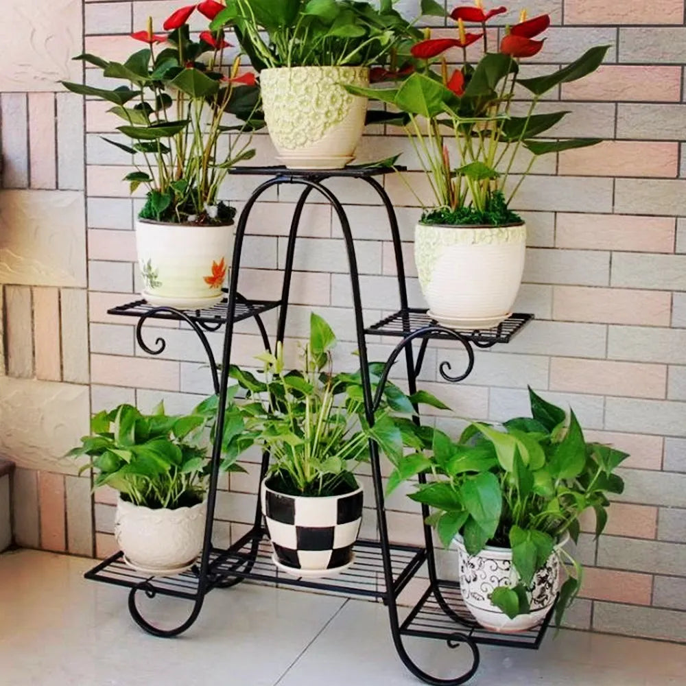 BINGOPAW 6-Tier Indoor Outdoor Plant Stand Metal Rack