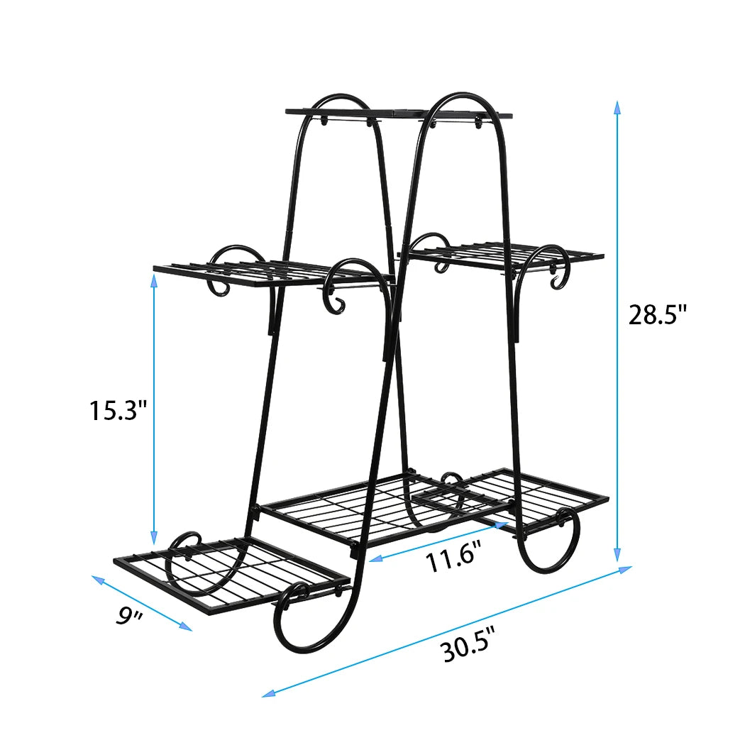 BINGOPAW 6-Tier Indoor Outdoor Plant Stand Metal Rack