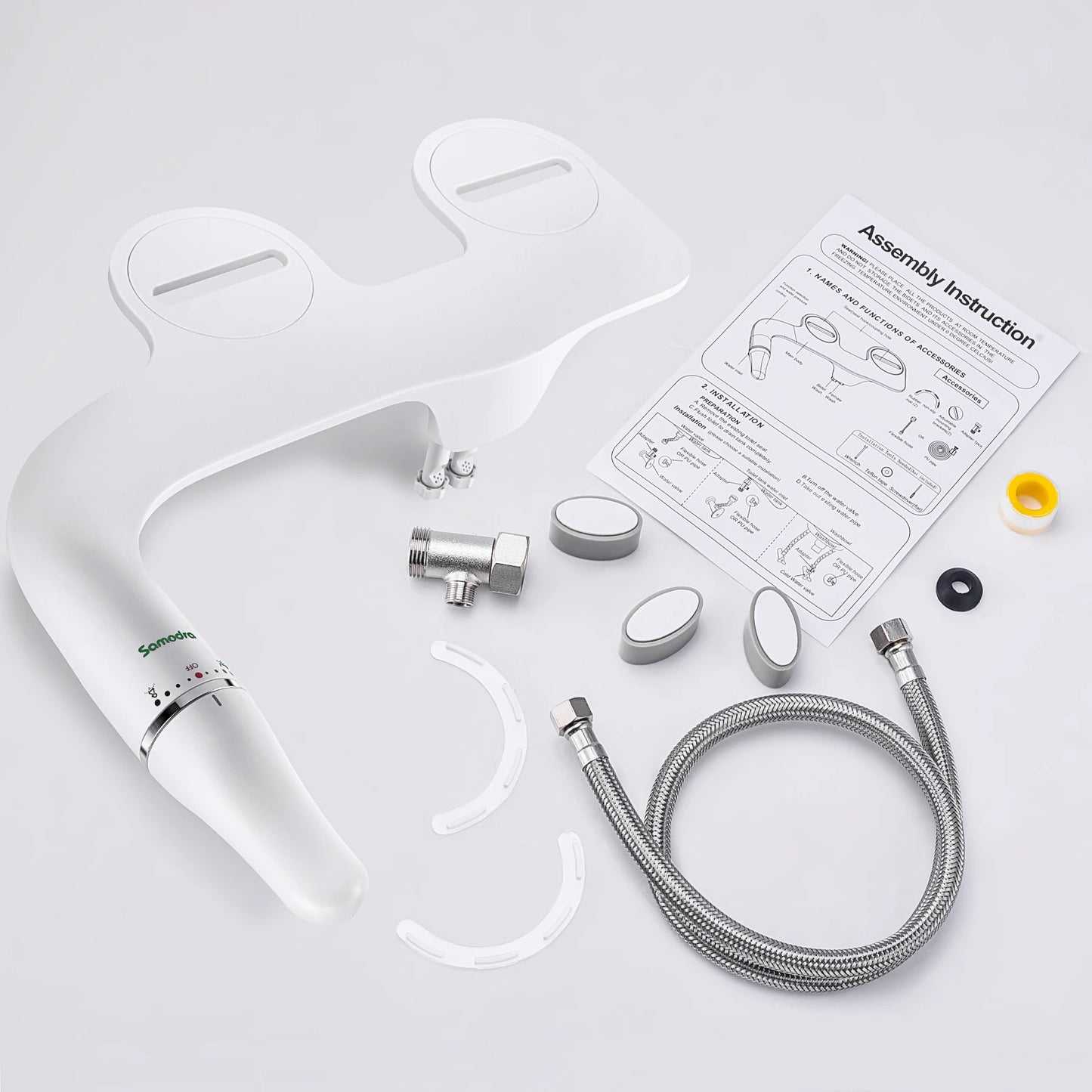 SAMODRA Ultra Slim Bidet Toilet Seat Attachment With Adjustable Water Pressure