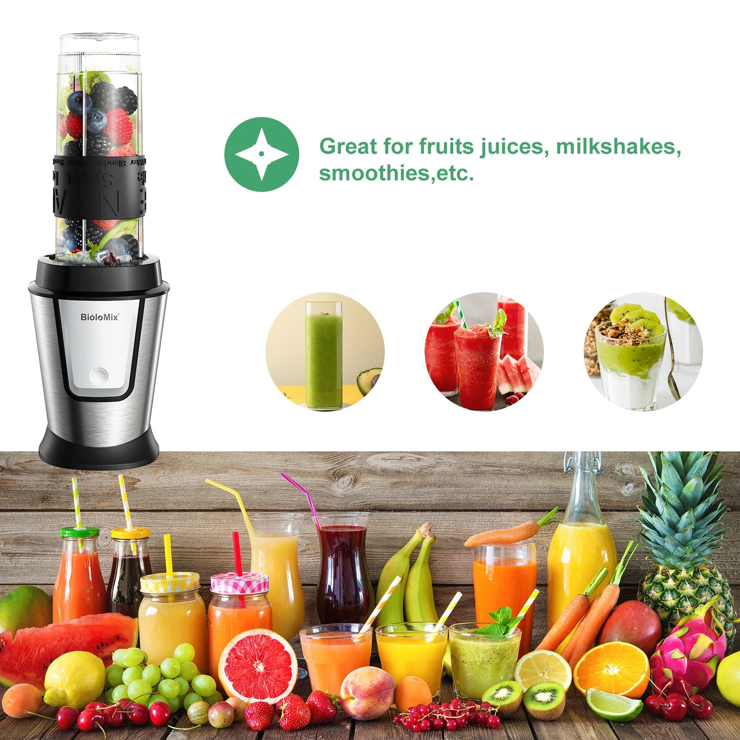 Biolomix 3 In 1 Multifunctional Food Processor 700W Portable