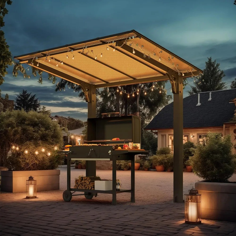 Outdoor Grill Gazebo Freestanding Heavy Duty Hardtop Carport Pergola