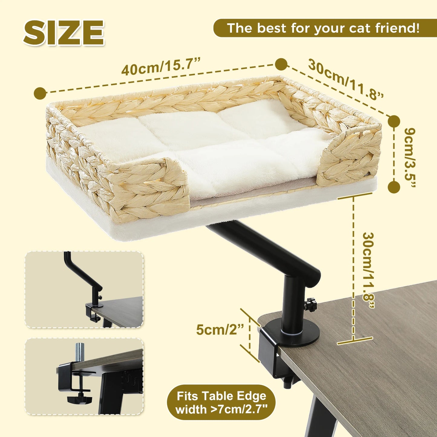 PAWZ Road Cat Desk Bed 360 Rotatable Stand Cozy Hammock