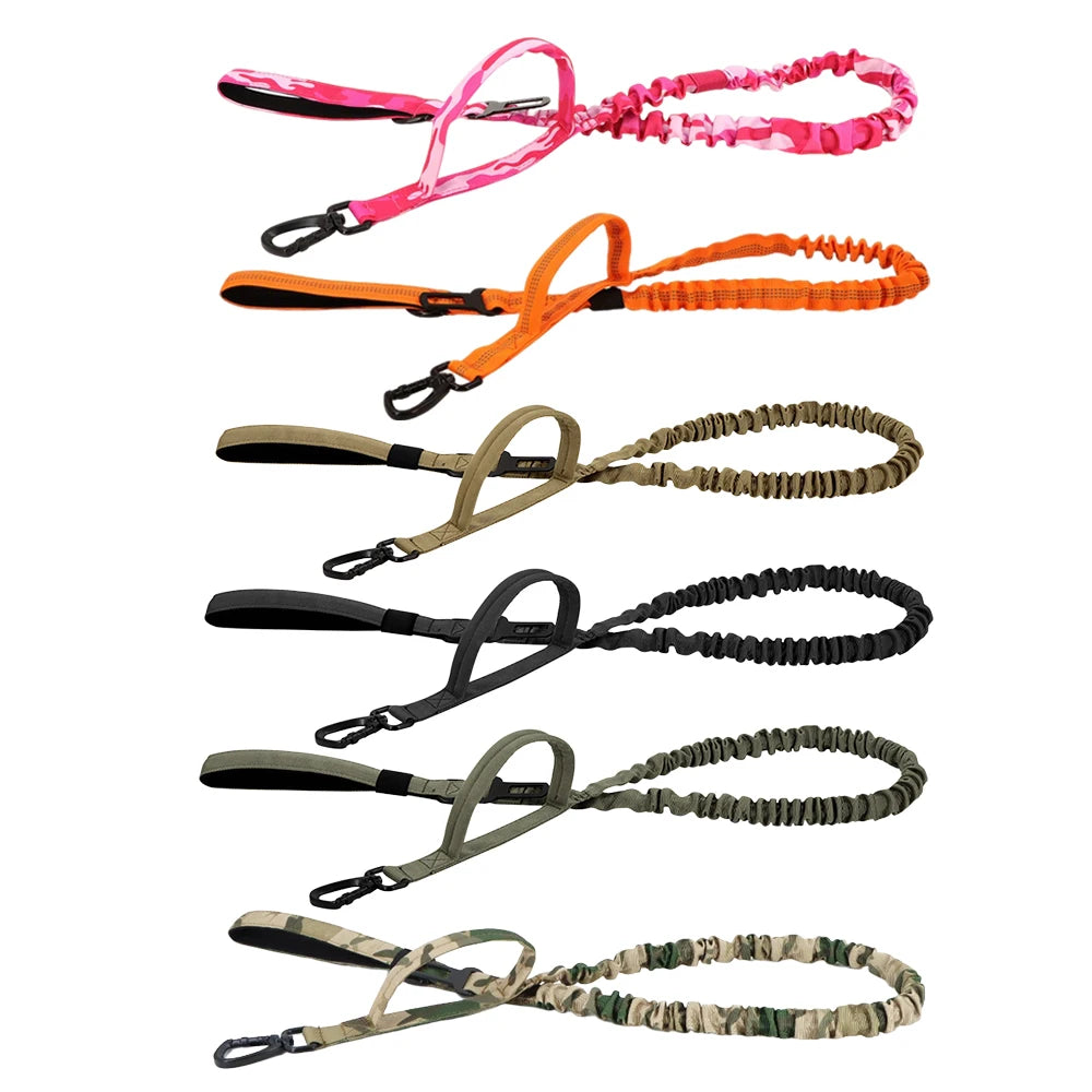 PETRAVELCN Military Dog Leash Adjustable Quick Release Dual Handle