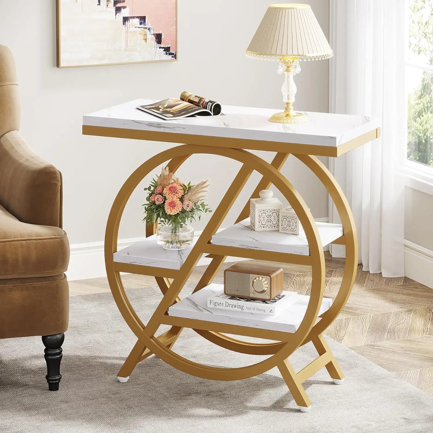 Little Tree 3-Tier Narrow Side Table With Storage