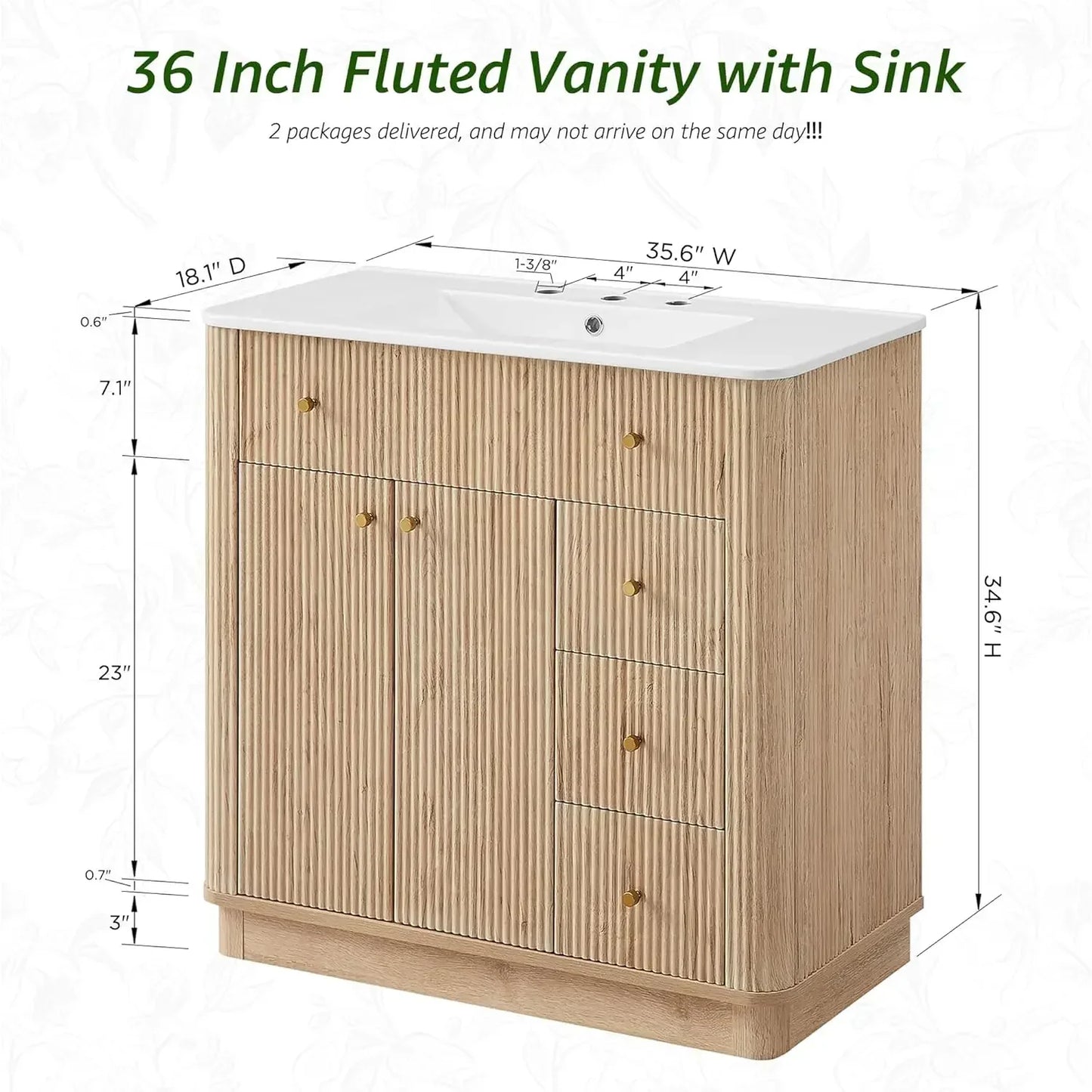 Modern Bathroom Vanity With Sink And Storage Cabinet