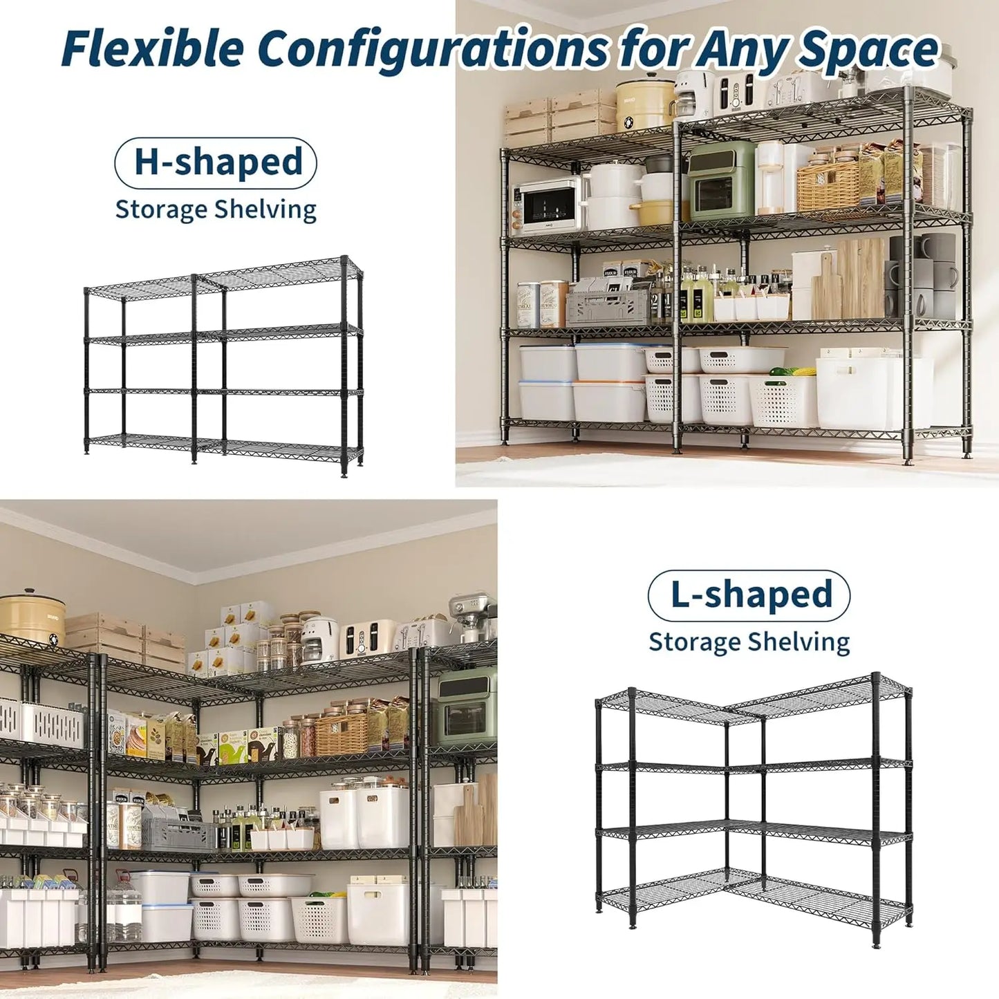 TWISTER.CK Heavy Duty Five Tier Metal Storage Shelves Garage Pantry