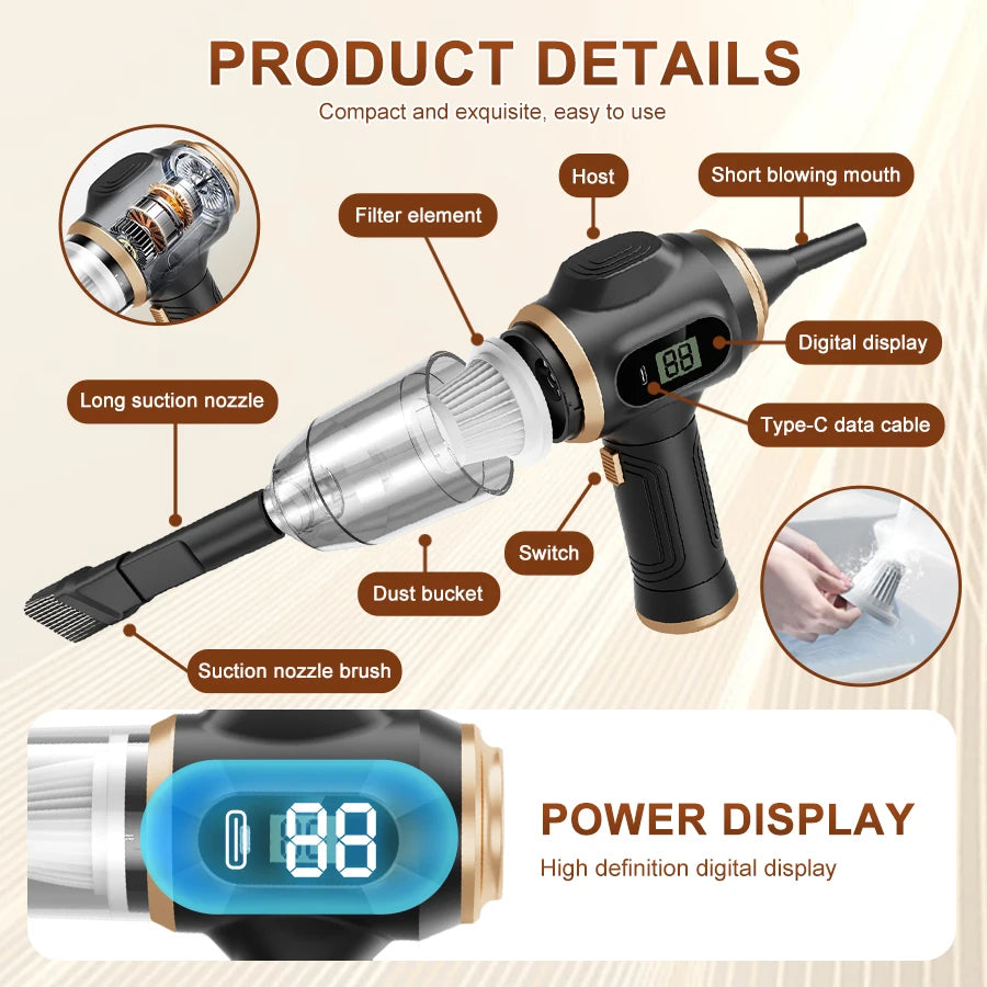 ABS Wireless Car Vacuum Cleaner High Power for Home Use