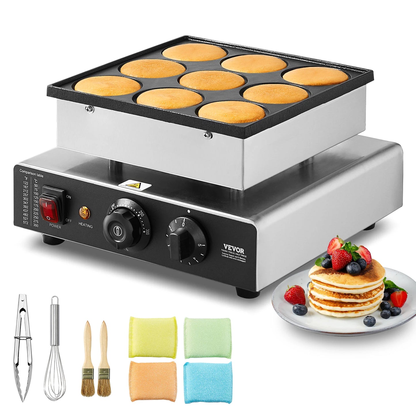 SucceBuy Dutch Pancake Maker Dorayaki Poffertjes Grill