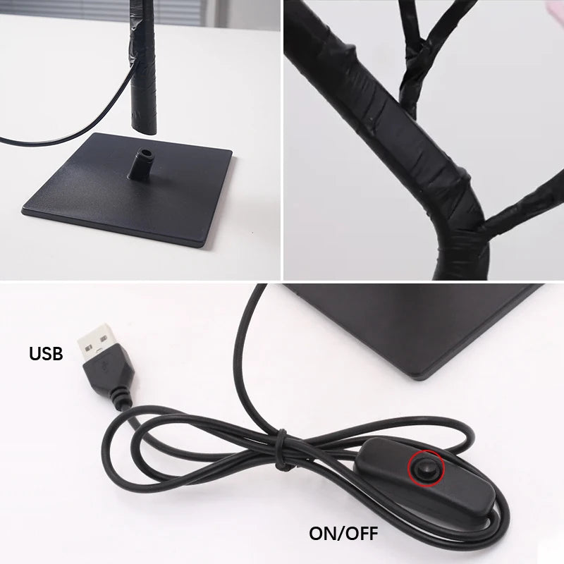 Shenzhitech LED Rose Tree Lights USB Table Lamp Home Decor