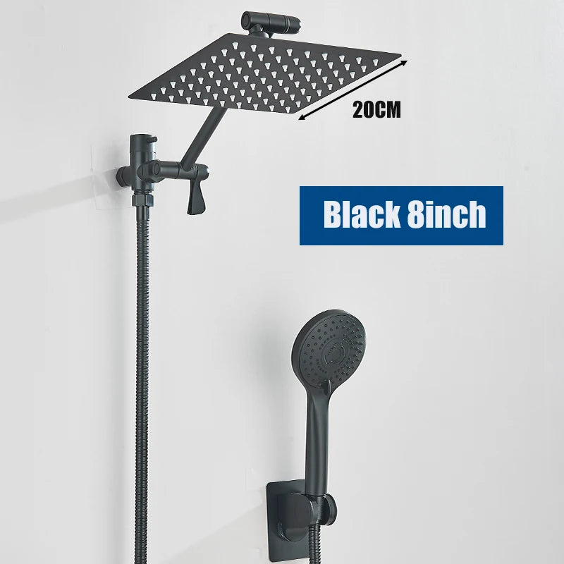 Dfrkjhre Concealed Shower Set With Rainfall Head And Long Hose
