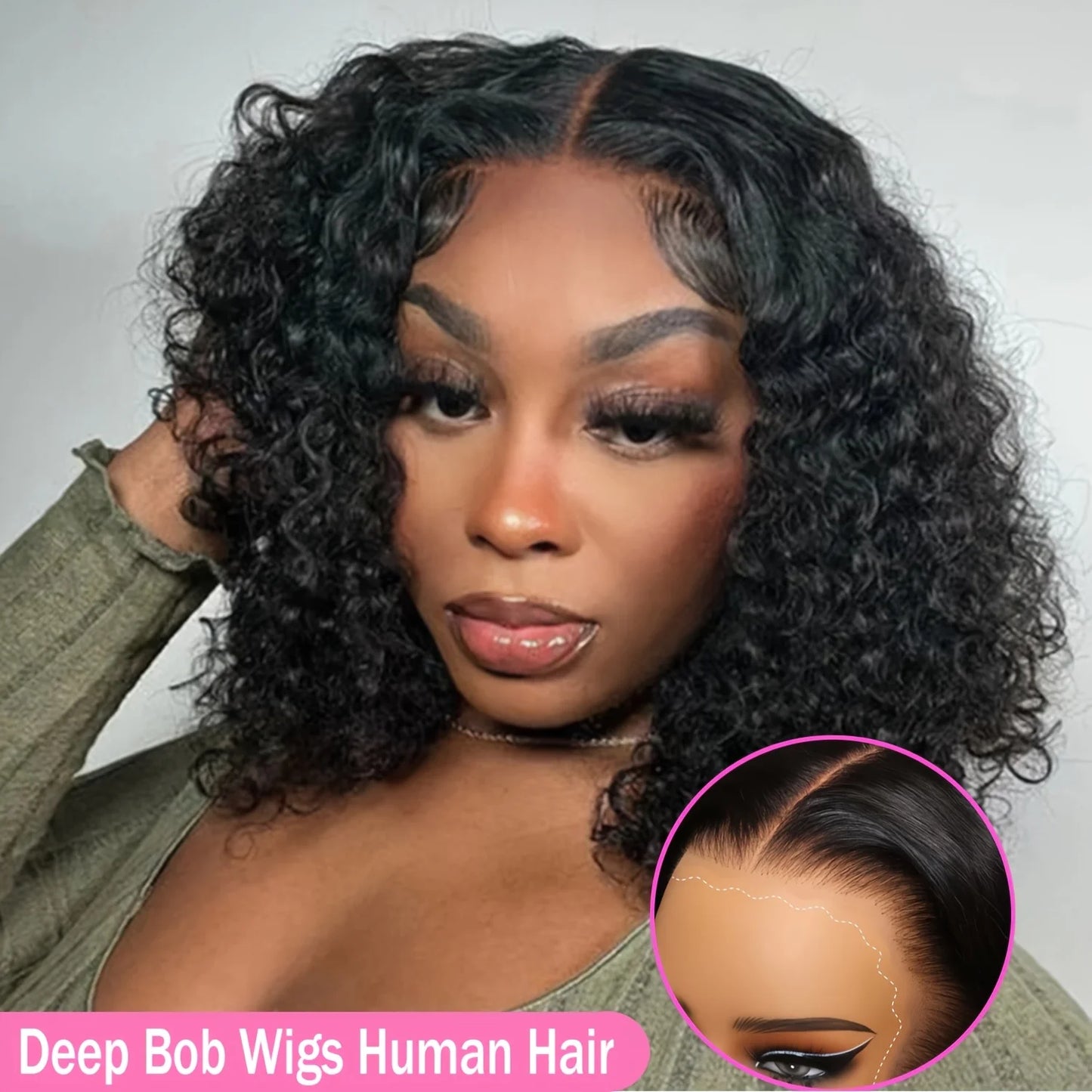 Fiumer Burmese Deep Wave Lace Front Human Hair Wig