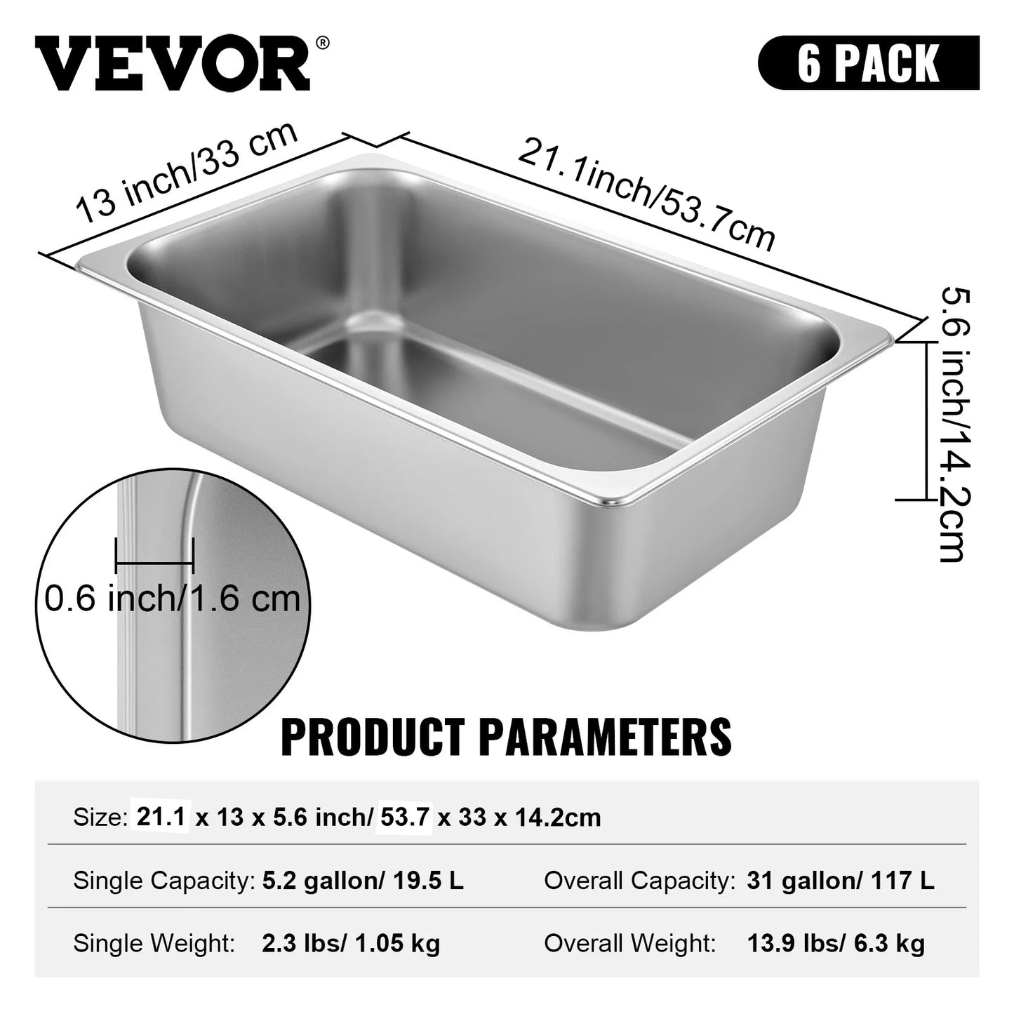Succebuy Buffet Chafing Dishes With Gastronorm Pans Stainless Steel
