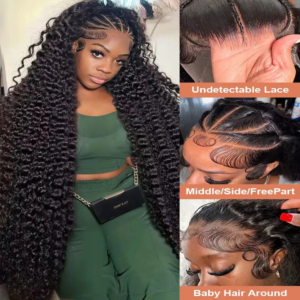 UVEOUS Deep Wave Lace Front Premium Remy Human Hair Wig